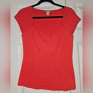 River Island Corral Ribbed Knit Top, Size 16